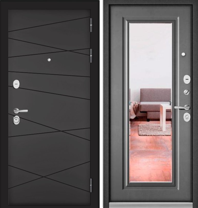 Дверь Бульдорс TRUST - MASS - Р/Р БУКЛЕ графит. Графит софт 9S-130 DIS006944