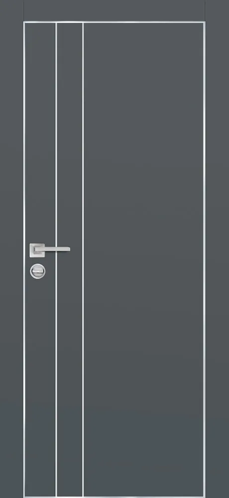 Фото Межкомнатная дверь ПХ-14  черная кромка с 4-х ст. Графит матовый